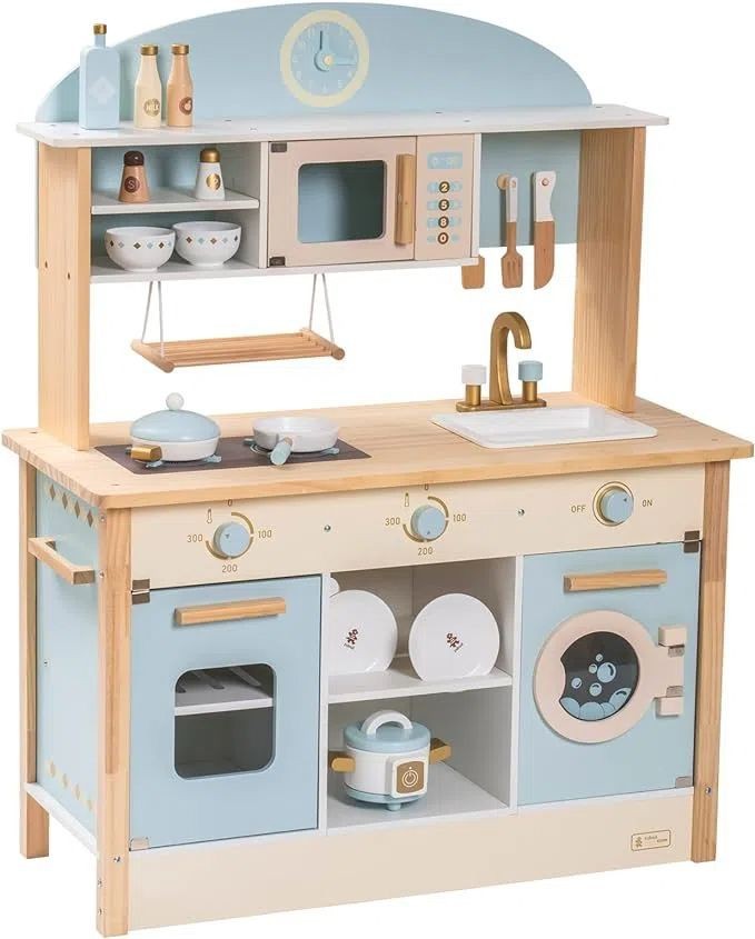 Wooden Play Kitchen Toy Set